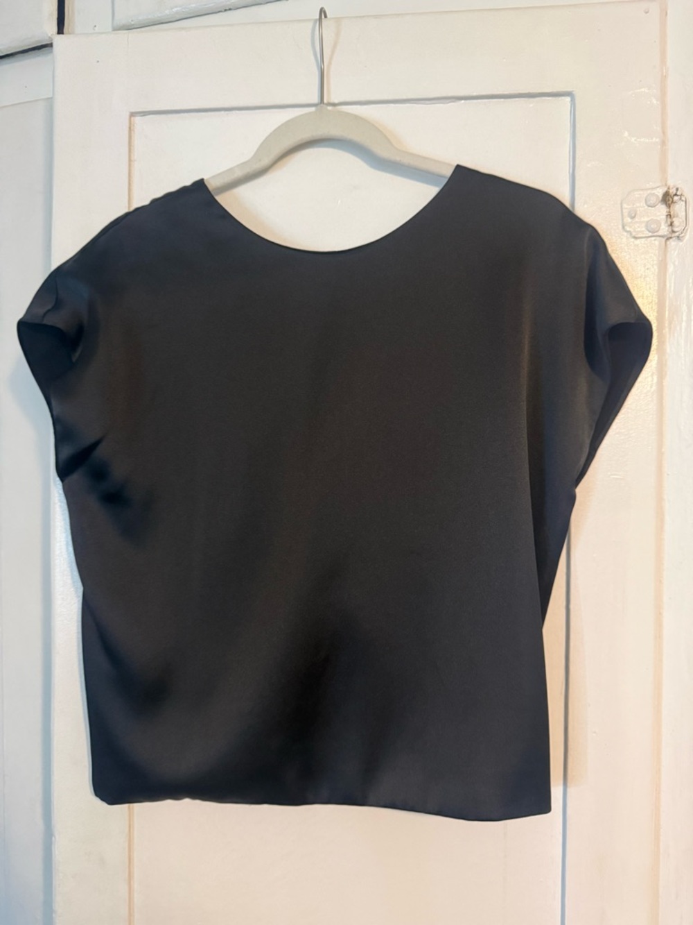 Zara Black Boxy Short-Sleeve Top